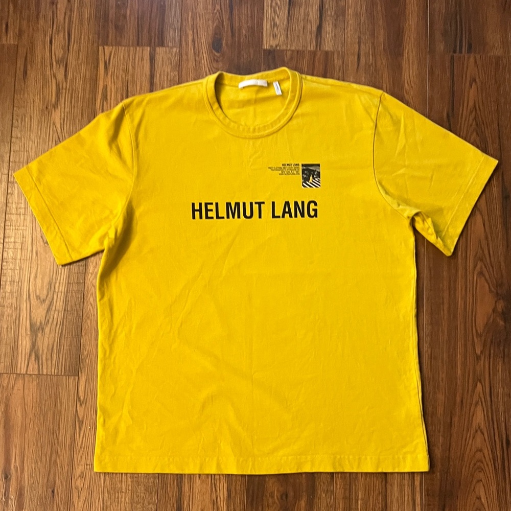 Helmut Lang New York Postcard Tee Men's T-Shirt Taxi Yellow Size XL